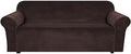 H.VERSAILTEX Stretch Velvet Sofa Covers Large Couch Covers Sofa Slipcovers Furniture Protector Soft with Non Slip Elastic Bottom, Feature Thick Comfy Rich Velour (Extra Wide Sofa 98"-105", Chocolate)
