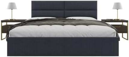 Vänt Wall Mounted Headboard Panels, King/Twin, Ribbed Midnight Blue
