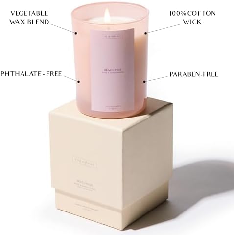 Benevolence LA Beach Rose Gift Box | Candle, Room Spray & Reed Diffuser | Rose & Sandalwood | Elegant Home Fragrance | Ready for Gifting | Gift Set for Women