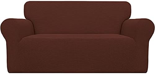Easy-Going Stretch Loveseat Couch Covers Washable Coffee