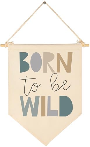 Wild Theme-Flag Presents for Baby Boys Girls Kids-Canvas Pennant Banner Pennant Wall Decor Gift for Nursery Baby Room Playroom Homeschool Reading Room Bedroom