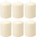 Stonebriar Unscented Pillar Candles – 35 Hour Burn Time, Long-Lasting Wax Candles for Weddings, Holidays, Home Décor & Special Events, Pack of 6, Ivory, 3" x 4"
