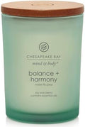 Chesapeake Bay Balance + Harmony Scented Candle Water Lily Pear Fragrance 50 Hours Burn Time Warm & Decorative Soy Wax Blend