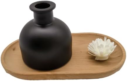 2PCS Perfume Reed Diffuser Bottle,Empty Glass Container 100ml Fragrance Accessories use with Black Sticks for DIY Replacement (Matte Black)