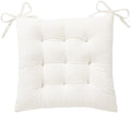 HLOVME Corduroy Chair Cushion with Ties Ultra Soft Warm Floor Cushion for Kids Reading Nook Comfortable Square Seat Cushion for Adult 15.7”x15.7”, White