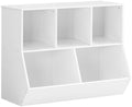 HOOBRO Kids Bookshelf - 39.4" L Toy Storage Cabinet, Bookcase Footboard, Cubby Shelf, Fit for Children's Room, Playroom, Hallway, Kindergarten, White WT132CW01