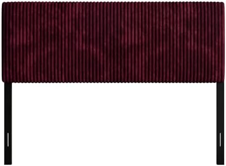 Full Corduroy Velvet Upholstered Adjustable Headboard, Red