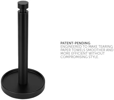 Ivilon Countertop Paper Towel Holder - Steady and Easy Tear - Fits All Paper Towel Rolls - Black