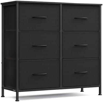 SONGMICS Dresser for Bedroom, Tall Dresser with 6 Fabric Drawers
