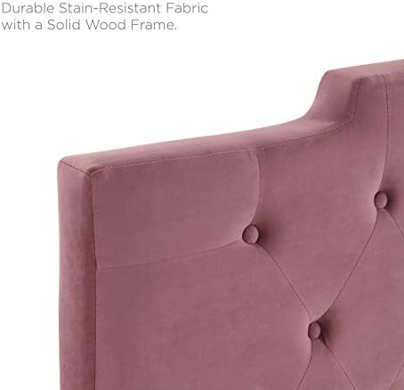 Modway MOD-6186-DUS Juliet Tufted King/California King Performance Velvet Headboard, Dusty Rose
