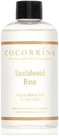 COCORRÍNA Refill - Sandalwood Rose 6.7 Fl.oz Reed Diffuser Refill with 8 Sticks