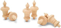 Unfinished Wood Finials Decorative, 3-1/2 inch, for Bed Post Finial, Curtain Rod Finials, Flagpole Topper, and Crafts, Pack of 25 Large Craft Finials, by Woodpeckers
