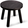Round Solid Wooden Stool,Plant Stand,Step Stool,Black,10" H