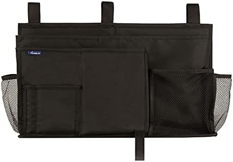 Surblue Caddy Hanging Organizer Bedside Storage Bag for Bunk and Hospital Beds, Black, L
