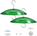8" Mini Plastic Rain Cover for Bird Feeder, 2-Pack Green Weather Guard Dome