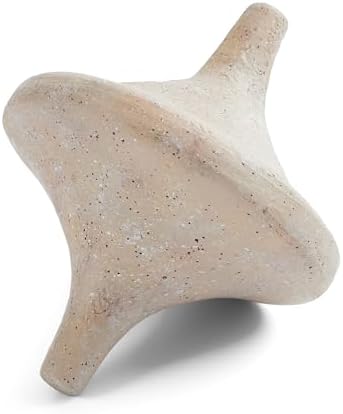 Spinning Top Statue, Coffee Table Sculpture for Modern Home & Office Desk Decor, Beige Shelf Decor for Boho Living Room, Bookshelf, Table Top, Aesthetic Room Decor, Unique Gift for Men (Resin)