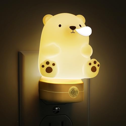 L LOHAS LED Night Light for Kids, 3D Cute Bear Night Light Plug in
