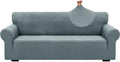 ZNSAYOTX 1 Piece Jacquard Couch Covers for 3 Cushion Couch Living Room High Stretch Sofa Cover Pets Dogs Friendly Anti Slip Thickened Slipcovers Furniture Protector (Large, New Pattern Light Grey)
