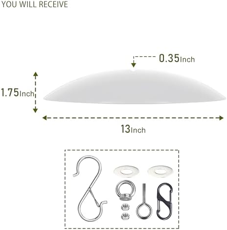 13" Bird Feeder Rain Guard, Hummingbird Feeder Shade Dome Cover, Hanging Baffle for Bird Feeder Pole,Smart Birds Feeder's Umbrella(Translucent), 2 Pack