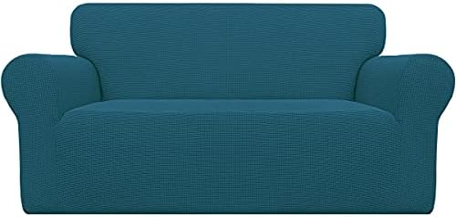 Easy-Going Stretch Loveseat Couch Covers Washable Peacock Blue