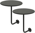 2 PS Wall Mounted Side Table Round Floating Nightstand L-Bracket Bar Table