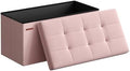 SONGMICS 30 Inches Folding Storage Ottoman Bench, Load 660 lb