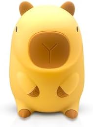 Capybara Night Light for Kids, Squishy Silicone Capybara Lamp, Touch Control, 2 Brightness Levels, 20-Minute Timer, Rechargeable LED Bedside Nightlight