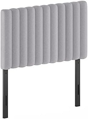 Furinno Roanne Upholstered Tufted Headboard, Glacier, Twin