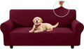 XINEAGE Stretch 3 Seater Slipcover, Non-Slip Pet Couch Cover,Wine Red