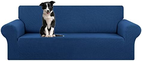 KEKUOU Stretch Oversized Couch Covers for Sofa Slipcover,Classic Blue