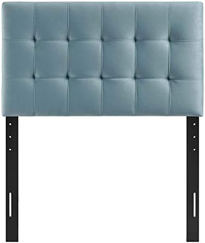 Modway Lily Biscuit Tufted Twin Performance Velvet Headboard, Light Blue
