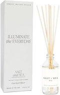 Sweet Water Decor Salt & Sea Reed Diffuser Set - Sea Salt Citrus & Musk Amber Scent Diffuser - Reed Diffusers for Home with Long Lasting Fragrance - Non-Toxic Oil Reed Diffuser - Made in the USA