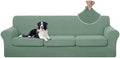 U-NICE HOME 4 Pieces Oversized Stretch Couch Cover Slipcover, Olive Green