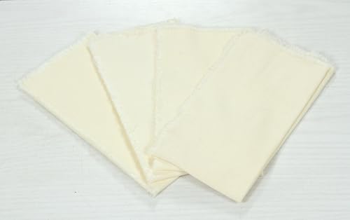 ACCENTHOME Cream Cotton Linen Napkin Set of 6 18x18 inch Dinner Napkins