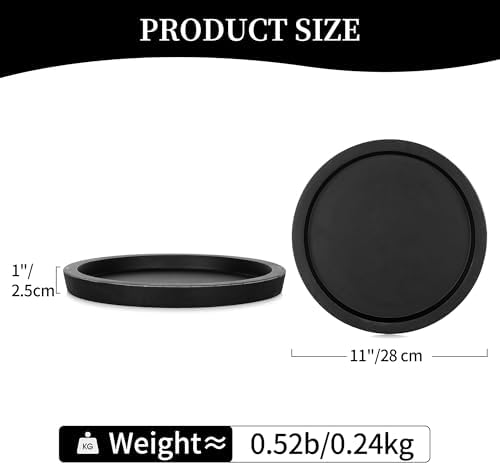 Hanobe Wooden Tray for Coffee Table: Candle Holder Plate Black Round Decorative Serving Tray - Vintage Table Centerpiece Rustic Farmhouse Home Decor
