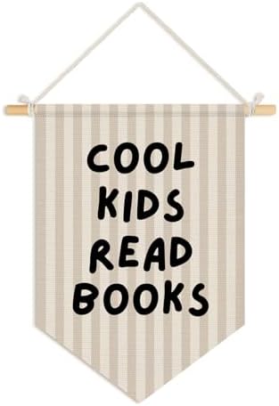 Classroom Reading Nook Decor, Read More Books Pennant Flag for Reading Corner Classroom Library 15x11 Inch - Cool Kids Read Books