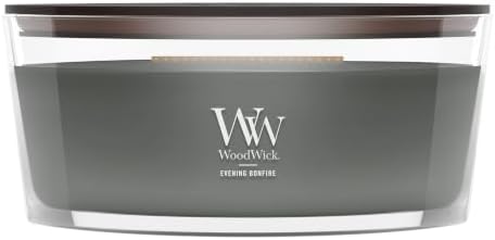 WoodWick Evening Bonfire Scented Candle, Crackling Wick, 16oz