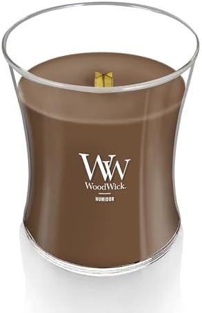 WoodWick Humidor Gifts for Women and Men, 9.7 oz Medium Hourglass Candle with Crackling Wick (Pack of 4)