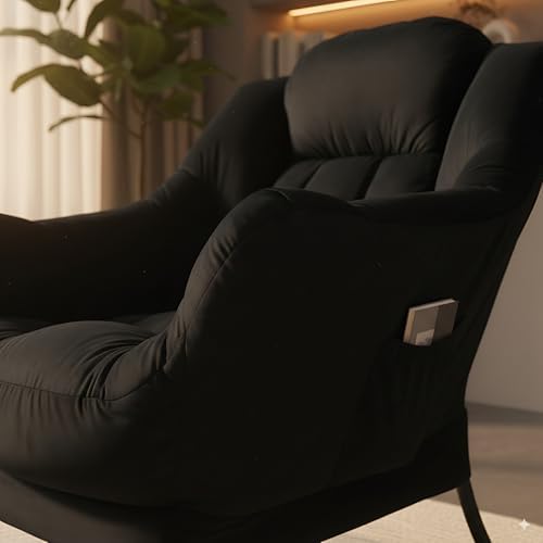 LITA Lazy Chair with Ottoman, Comfy Accent Reading Chair
