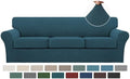 Turquoize 4 Piece Sofa Covers for 3 Cushion Couch Sofa Slipcover Soft Couch Cover for Dogs-Washable Sofa Furniture Covers with 3 Individual Large Cushion Covers Jacquard Fabric(XL Sofa,Deep Teal)