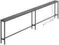 Huuger 102.4 Inch Console Table, Skinny Sofa Table with Charging Station