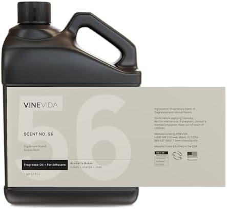 VINEVIDA [128 Fl Oz] Ocean Rain Fragrance Oil for Cold Air Diffusers, Essential Oils for Diffuser Oil Refill & Air Freshener Room Spray