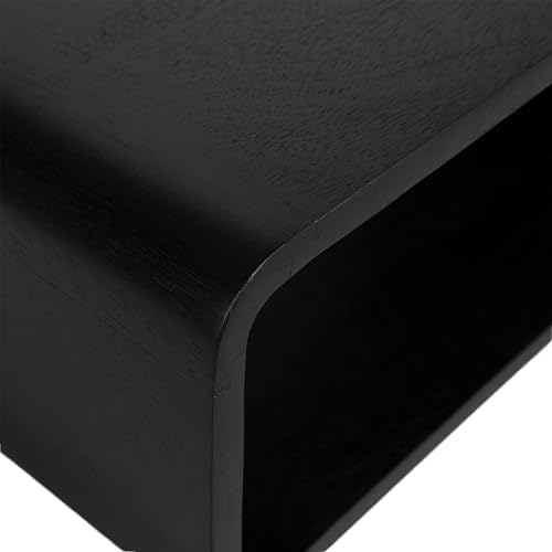 Kate and Laurel Deguara Modern Wood Floating Side Table, 18 x 10 x 8, Black, Contemporary Wooden Floating Nightstand for Use as Bedside Shelf, Living Room Accent, or Floating Over Toilet Shelf
