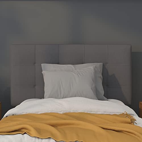 Flash Furniture Twin Tufted Fabric Headboard, Dark Gray