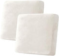 H.VERSAILTEX Velvet Stretch Couch Cushion Cover Plush Cushion Slipcover for Chair Loveseat Sofa Cushion Furniture Protector Seat Cushion Sofa Cover (2 Piece Large Sofa Cushion Covers, Porcelain White)