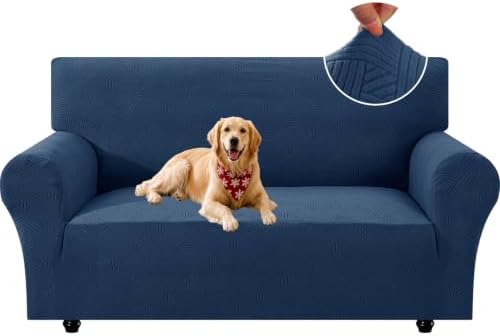 XINEAGE Loveseat Slipcover Pet Friendly, Stretch Couch Cover,Navy Blue