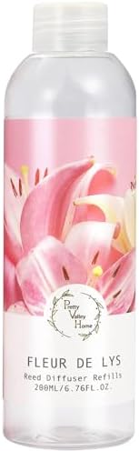 Reed Diffuser Oil Refill Fleur de LYS, Strong Floral Essential Oil Home Fragrance for Bathroom Shelf Decor 200ml