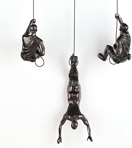 Large Set of 3 Climbing Men Wall Art Decor Sculpture,Nordic Modern Simplicity Decorative Wall Art, Climbing Man Sculptures,Home & Office Climber Gifts