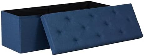 DUMOS 43 Inch Folding Storage Ottoman Bench, Large Ottoman with Storage