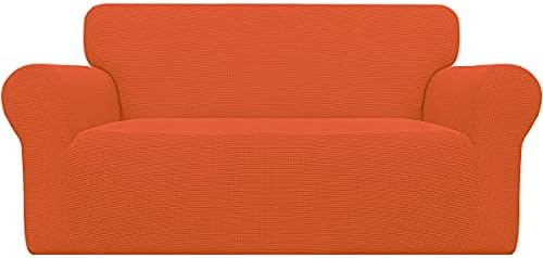 Easy-Going Stretch Loveseat Couch Covers Washable Orange